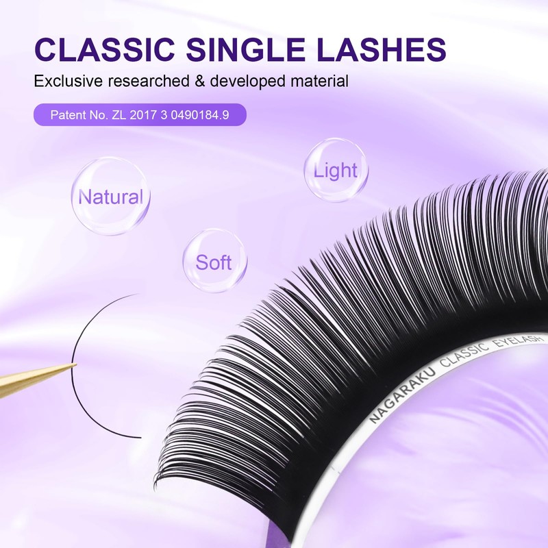 NAGARAKU Individual Eyelashes, 1:1 Individual Eyelashes, Volume Eyelashes, Classic Eyelash