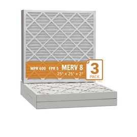 Sterling Seal KP-5251104795x6 Purolator Key Pleat Extended Surface Pleated Air Filter, Mechanical MERV 8, 25" W x 25" H x 2" D (Pack of 6)