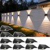 Solar Fence Lights Outdoor, 10 Pack Warm White Up and
