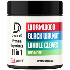 Wormwood Supplement - 120 Capsules Extracted from Black Walnut, Cloves, Turmeric, Apple, Berberine HCl & More - 11 Ingredients Combined for Digestive Health, Immune System - 2-Month Supply