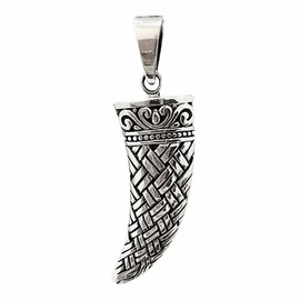 925 Silver Celtic Wolf Tooth Pendant Necklace for Men and Women | Men's Sterling Silver Pendant