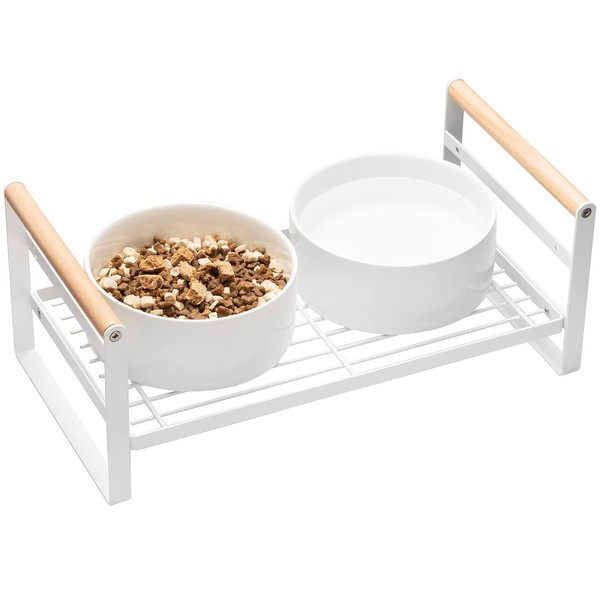 CEEFU Elevated Cat Bowls Stand, Adjustable Raised Pet Bowl Stand