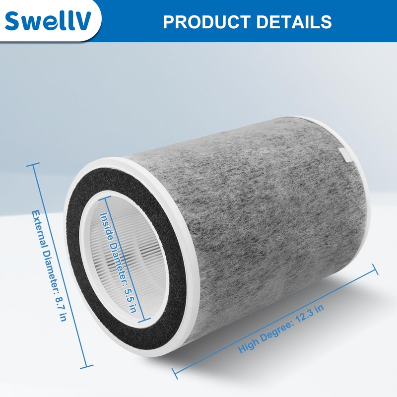 SwellV 2Pack HP201 HP202 Replacement Filter Compatible with Shark HP200