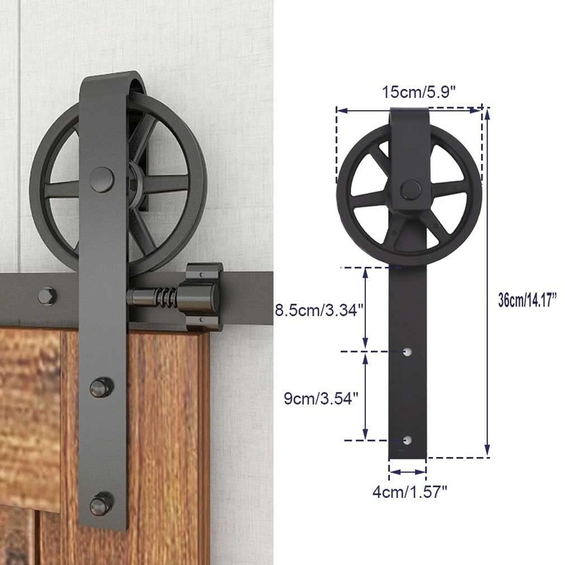 CCJH 6ft Heavy Duty Sturdy Sliding Barn Door Hardware Kit