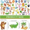 2 Sheets 48 PCS Jungle Animals Window Clings Stickers Window
