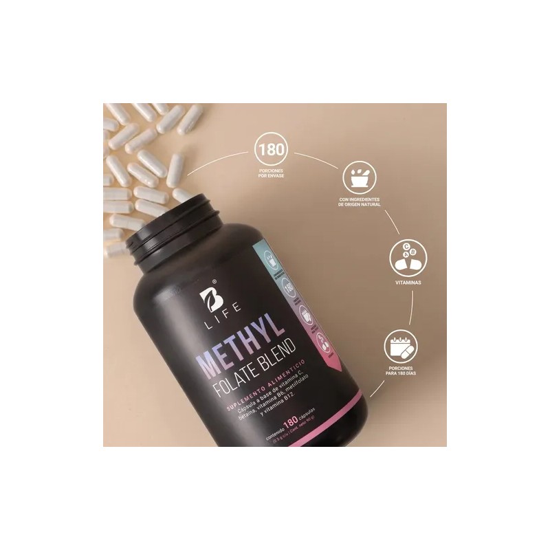 Metil Folato De 180 Caps Betaína. Methyl Folate Blend B