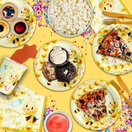 Mommy to Bee Baby Shower Party Supplies Set Plates Napkins Cups Tableware Kit for 16