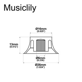 Musiclily Pro Inch Size Guitar Top Hat Bell Knobs Compatible with USA Made Les Paul Style Electric Guitar, Cream (Set of 4)