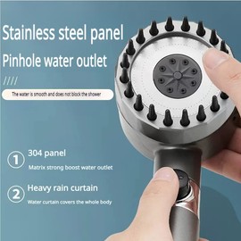 Handheld high-pressure shower head, with hose combination set, filter and various spray modes, Adjustable bracket,one-key switch, clean tiles, bathtubs and pets