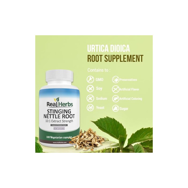 Stinging Nettle Root 101 Pure Extract 750mg (Equivalent to 7500mg