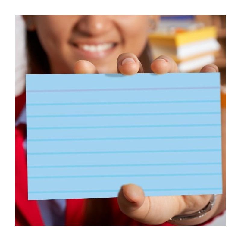 School Smart Ruled Index Card, 4 x 6 Inches, Blue,