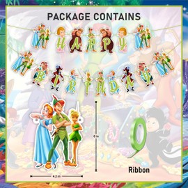 Petr pan Happy Birthday Banner Banner – Fun Party Decoration for Kids, Vibrant Colors, Perfect for Themed Celebrations & Festive Atmosphere