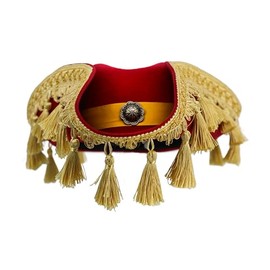 Western F.a.s.h.i.o.n Red Wool Costume Pirate Hat with and Gold Tassels (XL)