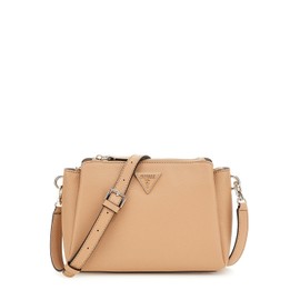 GUESS Women's Noelle Triple Compartment Crossbody, Beige, One Size