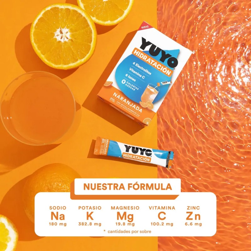 Pack 80 Unidades | Yuyo Vitaminas | Naranja | Electrolitos