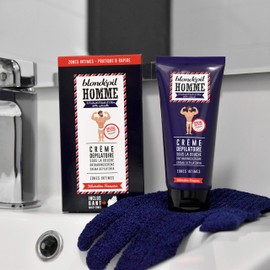 BLONDEPIL HOMME Depilatory Cream and Scrub Glove Intimate Zone Extra for Sensitive Skin, 100 ml - Lot of 2