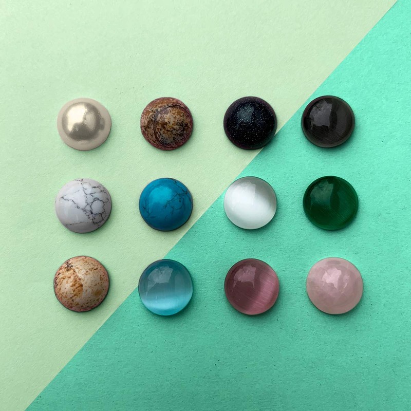 Quiges Interchangeable Mini Coin 12 mm Artificial Pearl Stone for