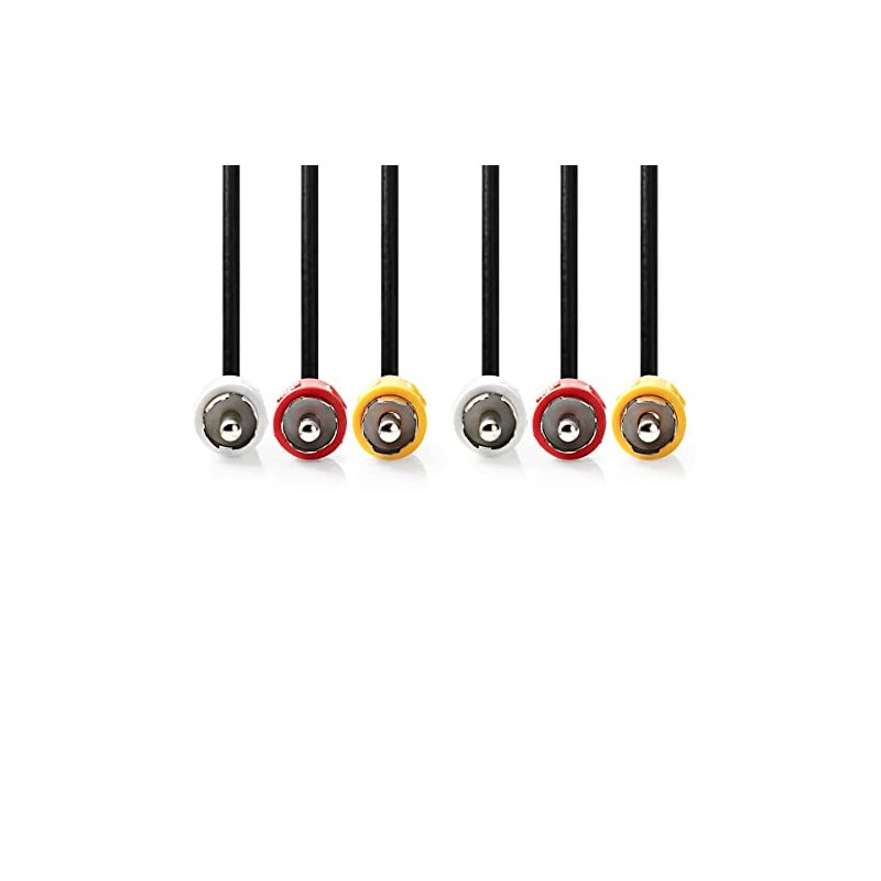 Nedis CVGP24300BK50 Composite Video Cable | 3x RCA Male -