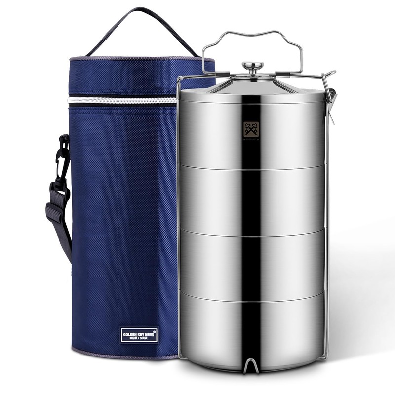 GOLDEN KEY 120 oz Stainless Steel Stackable Lunch Box for