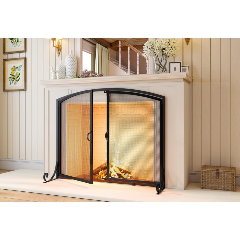 Calidola Fireplace Screen with Doors, 35" W x 28" H,