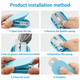 Fengsong ufo bread Lame,professiona dough scoring tool with extractable blade,sourdough bread tool for baking,scorer for sourdough razor scorer scoring patterns booklet & 5 razor blades (blue)