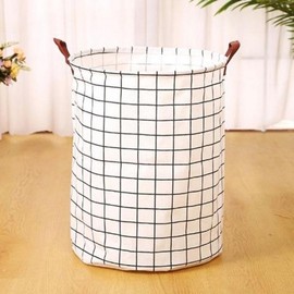 Large Patterned Foldable Fabric Multi-purpose Basket - Check 5ea