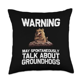 Cool Groundhog For Men Women Woodchuck Ground Hog Day Animal Throw Pillow
