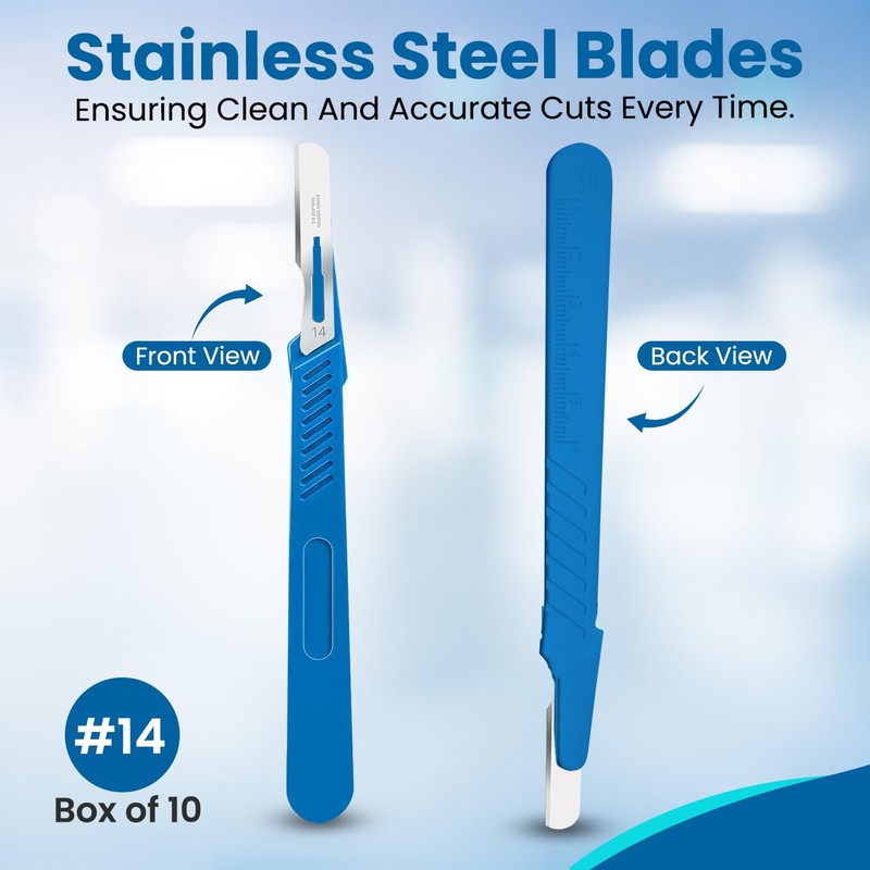 Sterile Disposable Scalpels with Blade - Surgical, Lab, and Craft
