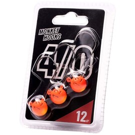 Monkey Lures Hook - 3 Jig Heads, Size/Weight/Colour: Size 4/0 / 12 g / Orange