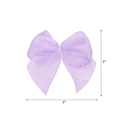 MECCANIXITY 30Pcs Mini Ribbon Bow 1" Mini Fabric Satin Ribbon Flower Bows for Craft DIY Sewing Wedding Birthday Party Purple