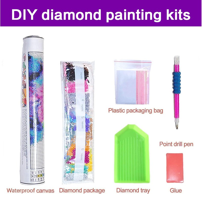 Skull Flower Diamond Painting Kits for Adults, DIY Full Round