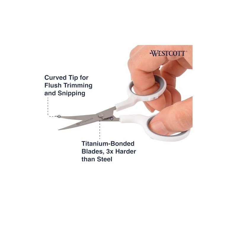 Westcott 16380-001 Tijeras de bordado, blanco/gris