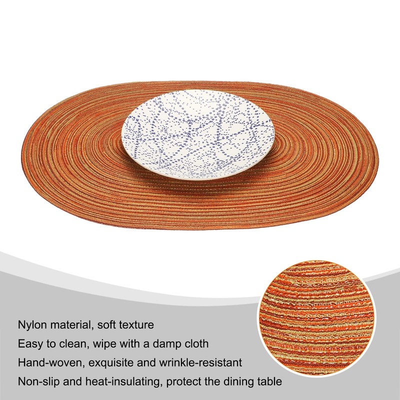 HARFINGTON 4pcs Oval Braided Placemats 20" Non-Slip Oval Table Mats