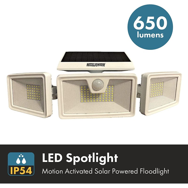 Nitelighter Outdoor Solar Powered Flood Lights with Motion Sensor, LED