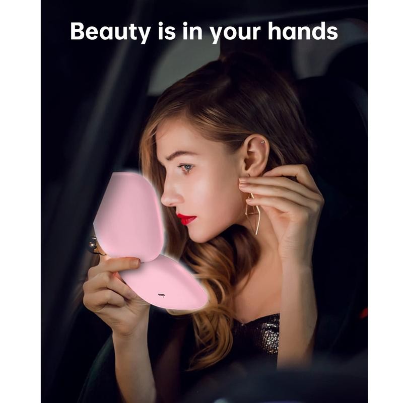 LED Compact Makeup Mirror, 4 Inches 1X/10X Magnification Travel Mirror