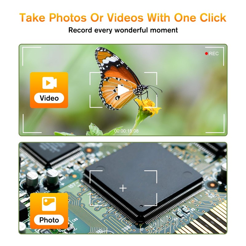 WADEO Upgraded Handheld Microscope Camera 1440P HD, USB Microscope 50-1600X,