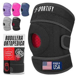 SPORTIFY Rodillera Ortopédica y Deportiva con Estabilizadores Máximo Apoyo, Alivio del Dolor, Compresión y Transpirable para Hombres, Mujeres,...     