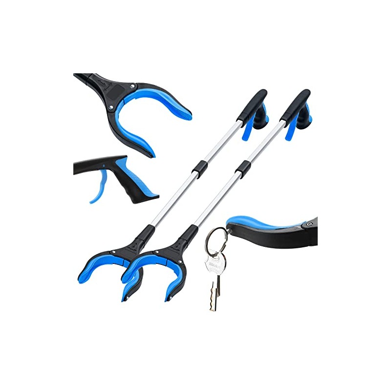 2-Pack Reacher Grabber Tool, 32" Grabbers for Elderly, Lightweight Extra
