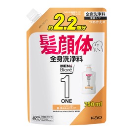 Men's Biore One All-in-One Full Body Washer, Smooth Hair Type, Refill, 25.4 fl oz (750 ml)