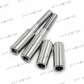 HTTMT MT387-001- Chrome 2 Inches Mirror Extensions Kit Compatible with Harley Softail Sportster Dyna Touring