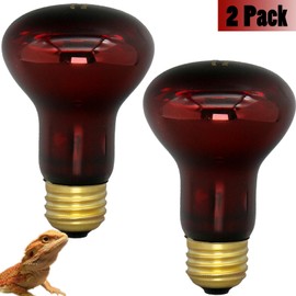 Reptile Heat Lamp Bulb 75 Watt, Infrared Red Heat Light Bulb Basking Spot Lamp for Bearded Dragon, Reptiles Amphibian, Chickens Coop, Lizard, Turtle, Hermit Crab, Leopard Gecko, Snake, 2 Pack