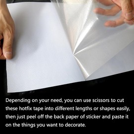 BLINGINBOX Hotfix Tape,Hot Fix Rhinestones Transfer Film Paper Iron on Rhinestones Transfer Paper 1 Roll For Clothes shoes diy decoration in Size 16ft*12.6in, 500 * 32cm