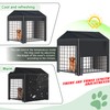 RUIHONG Outdoor Dog Kennel Cover 4'Dx4'Wx4.6'H Black Heavy-Duty Waterproof Dog
