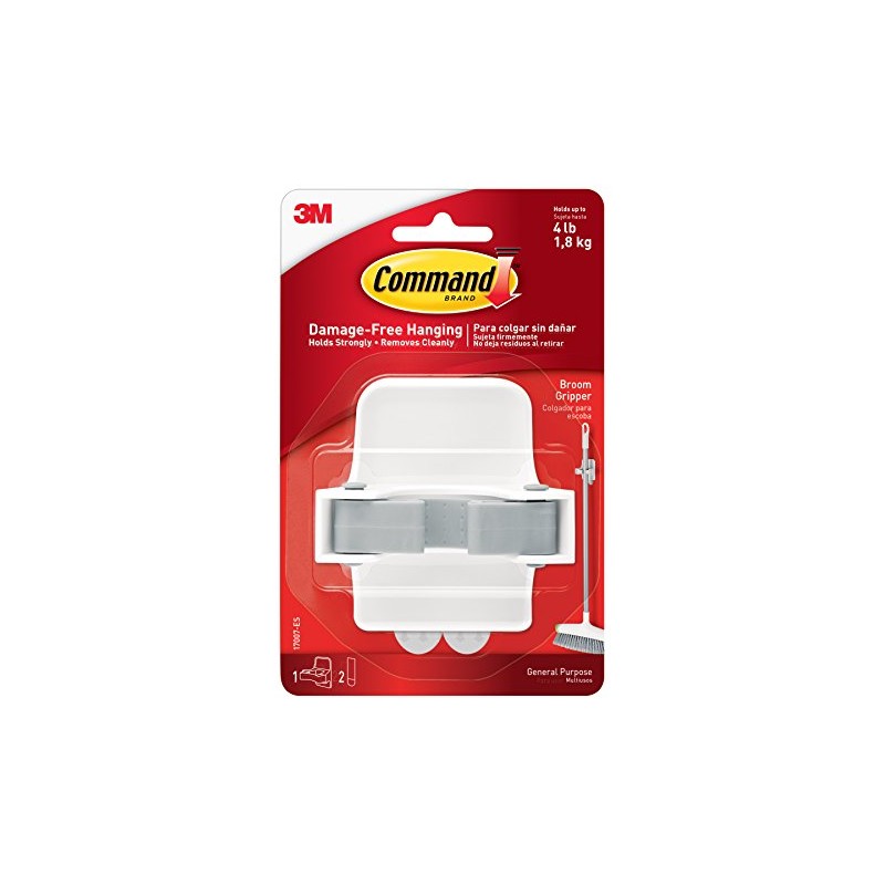Command 3M Gancho Sujetaescobas, Blanco (Modelo 17007ES)