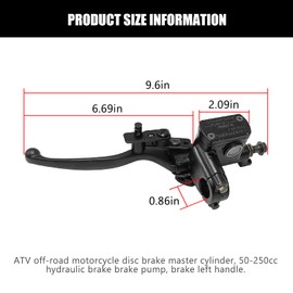 7/8" Brake Master Cylinder Left Handlebar Hydraulic Lever for ATV 50cc 70cc 90cc 100cc 110cc 125cc 150cc 200cc 250cc GY6 Go Kart Pit Dirt Bike