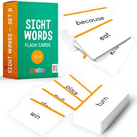 Merka Sight Words - Tarjetas flash de 1er grado para aprender a leer tarjetas flash para niños, primeras palabras aprenden a leer dominando primeras palabras, juego de 150 tarjetas B