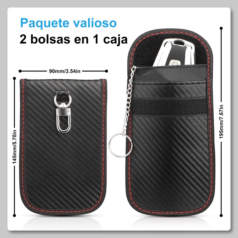 Diyife Mini Bolsa Faraday para Llaves de Coche, 2 Pack
