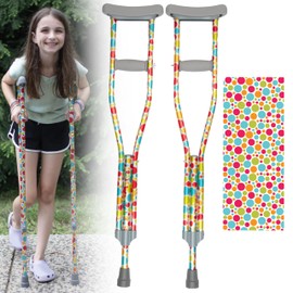 My Crutches-Fashion Designed Colored Crutches for Teens, Adults w Adjustable Handgrip & Length (Heights 5'2" - 5'10") - Lightweight, Durable Aluminum w Underarm Padding for Extra Comfort (Polka Dots)
