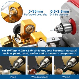 BAOSHISHAN 680W Pearl Drilling Machine Coral Driller Amber Holding Machine Bead Polishing Machine Full Set Speed Adjustable (with 6pcs tungsten steel needles)