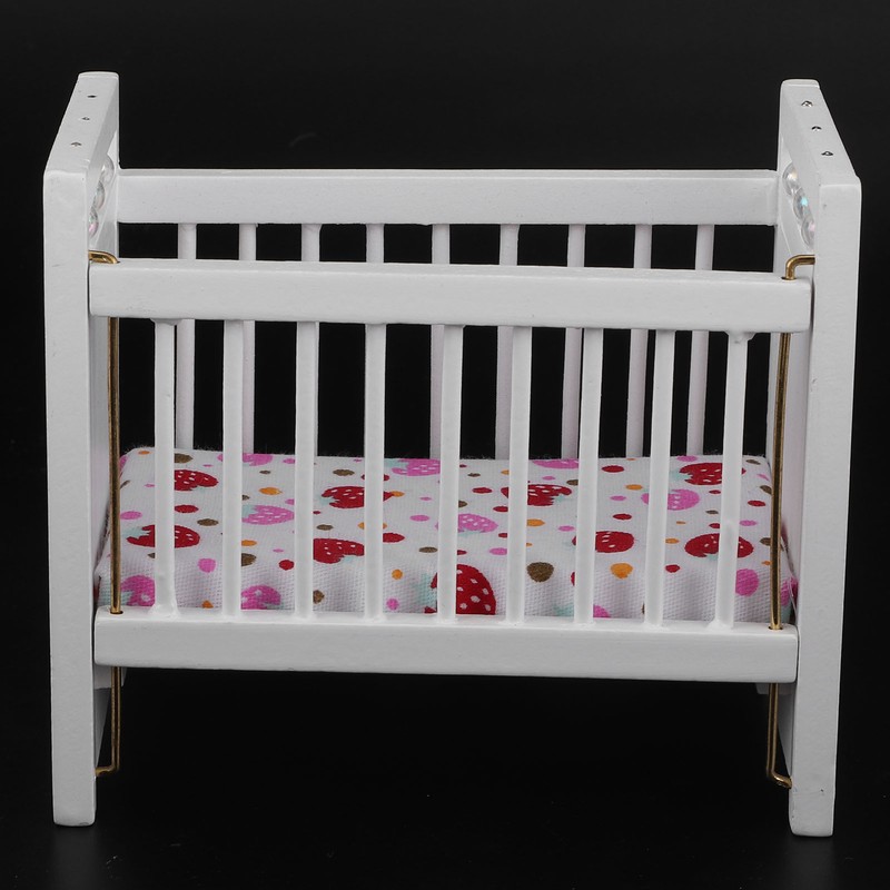 1:12 Dollhouse Mini Bed Model with Mattress Simulation Furniture Model